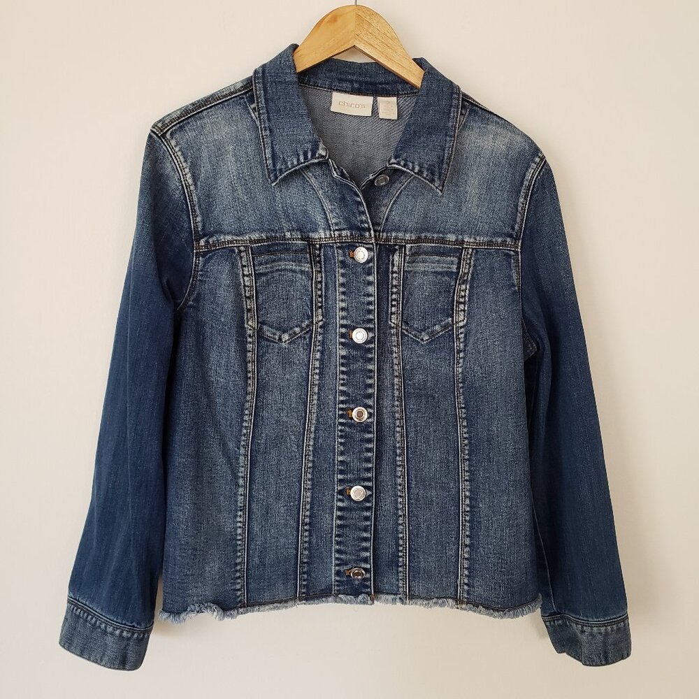 Chicos Denim Jacket Size 2